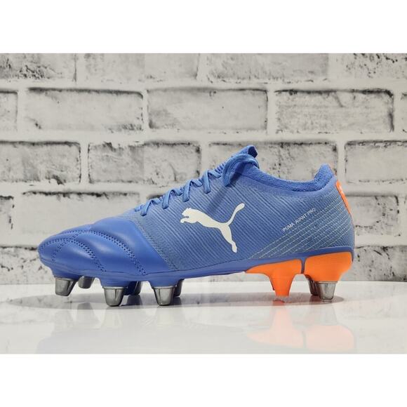 New Puma AVANT PRO Rugby Men's Soccer Cleats Metal Blue/Orange 106714-03 SZ 8.5 - Picture 1 of 6